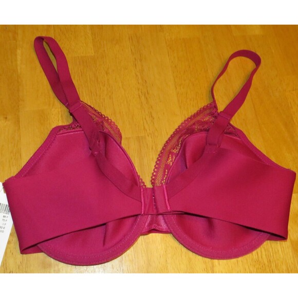 Chantelle Magenta Lace Front Underwire Plunge Bra Size 32DDD - Picture 4 of 10